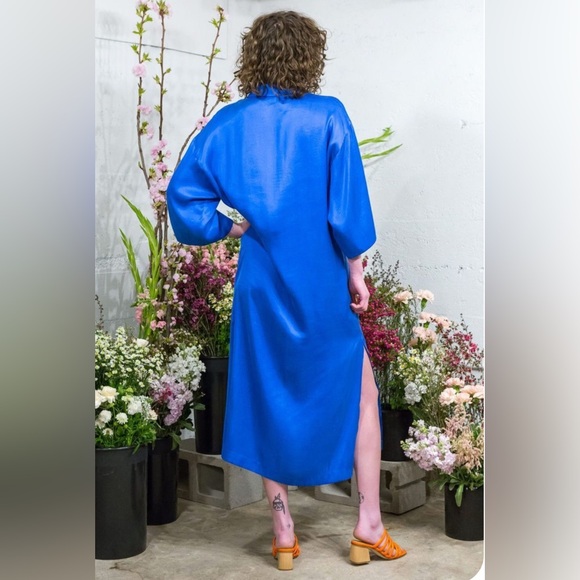 Mara Hoffman Saga Shirt Dress In Cobalt Blue Small - Picture 2 of 13